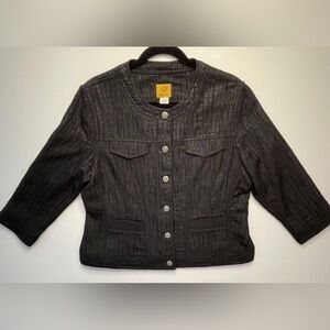 Ruby Rd Black Textured Jacket Size 8